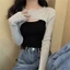 Crop top nữ cao cấp tay dài đan, cổ tròn ôm dáng phong cách Hàn Quốc