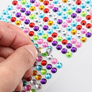 Bảng Sticker đá dán hình tròn 6mm nhiều màu