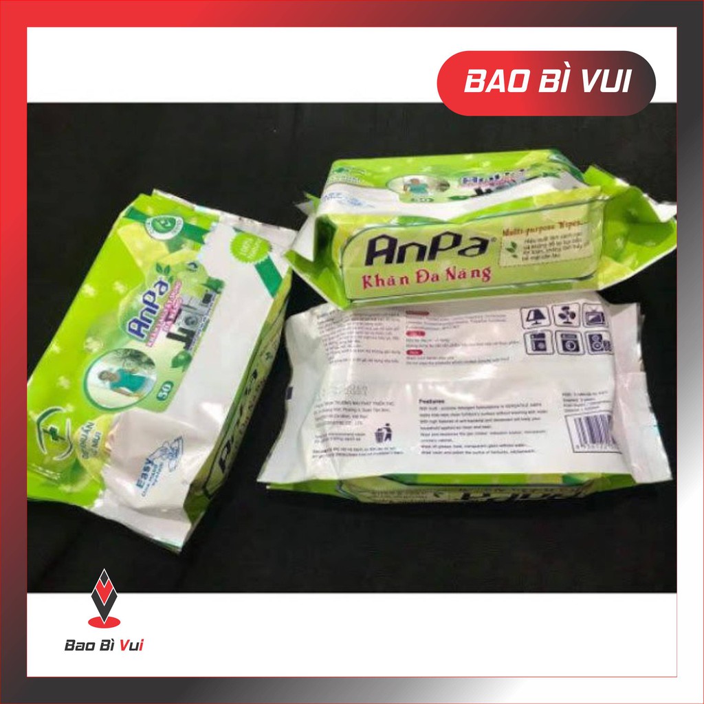 Khăn ướt đa năng, tẩy sạch mọi vết dầu mỡ - BAO BÌ VUI