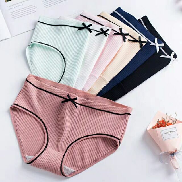 (XẢ LỖ )Hộp 5 quần lót nữ gân tăm size M dưới 45kg [ảnh thật]