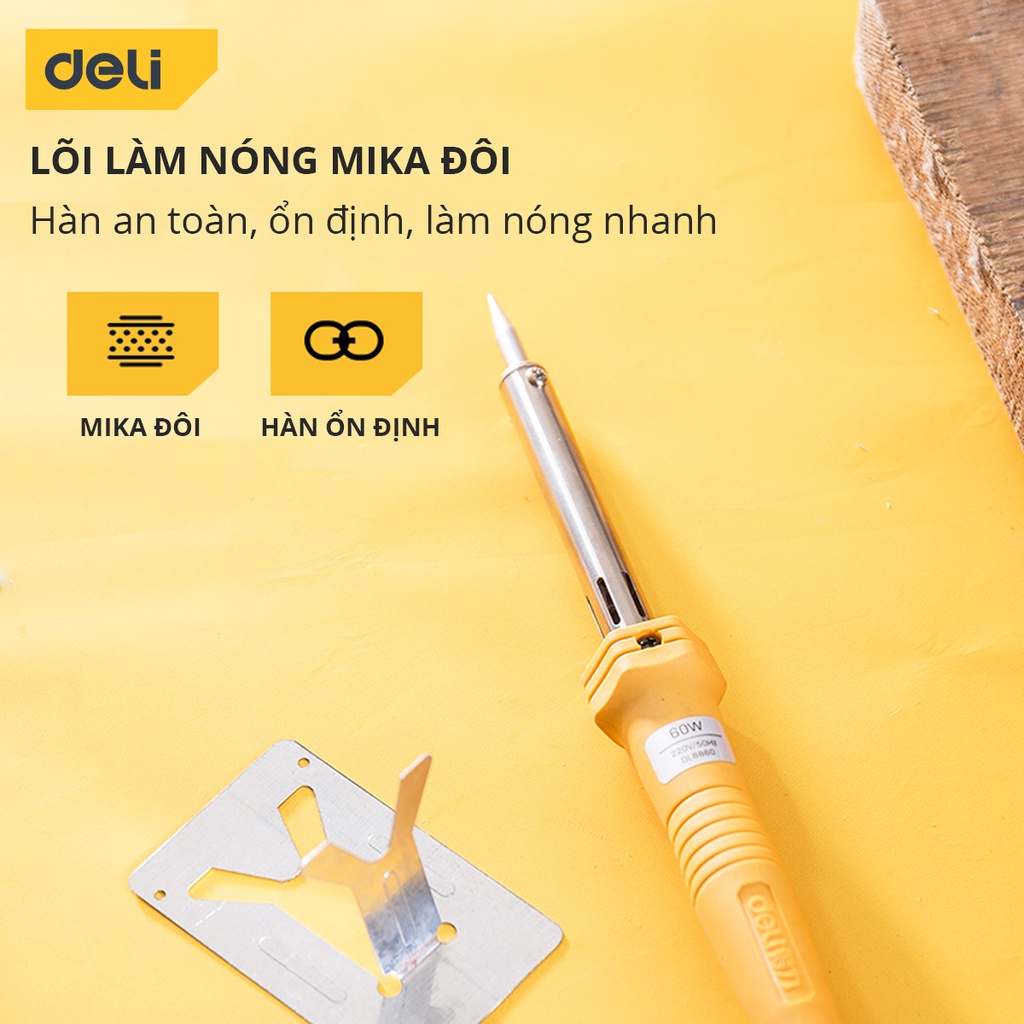 Mỏ Hàn Điện Deli Chính Hãng 50W / 60W Chất Lượng Cao - Sử Dụng Đa Năng, Tiện Ích - DL8860/ DL88050A