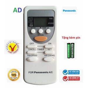 Điều khiển điều hòa panasonic 1 chiều và 2 chiều loại tốt thay thế cho khiển zin theo máy - Tặng kèm pin