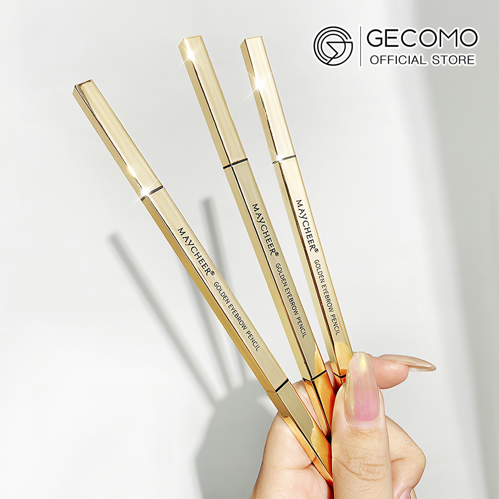 Ảnh Chì Kẻ Lông Mày GECOMO Chống Nước Lâu Phai Thiết Kế Vỏ Màu Vàng Đồng 1