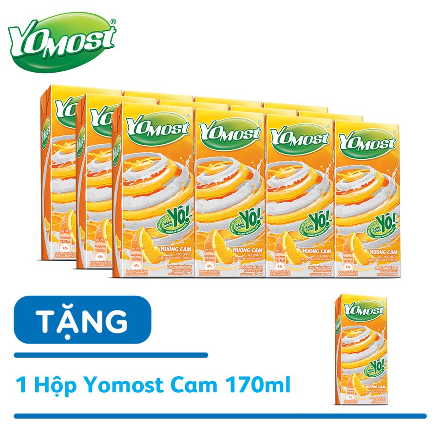 [Tặng 1 hộp Yomost cam] kèm 3 lốc Yomost 12x170ml (Thùng 48 hộp ...