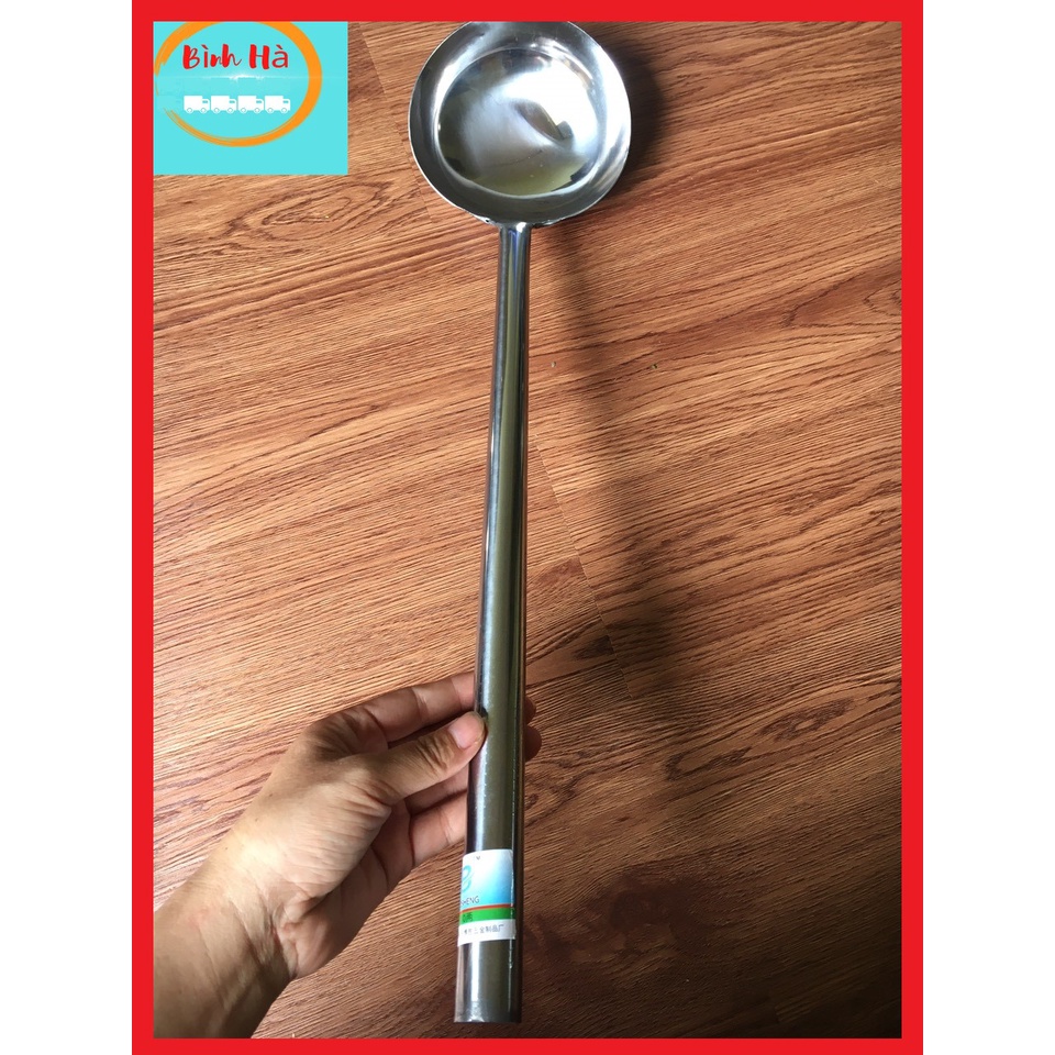 Muôi múc canh công nghiệp INOX cỡ đại cán dài 51cm dành cho bếp ăn tập ...