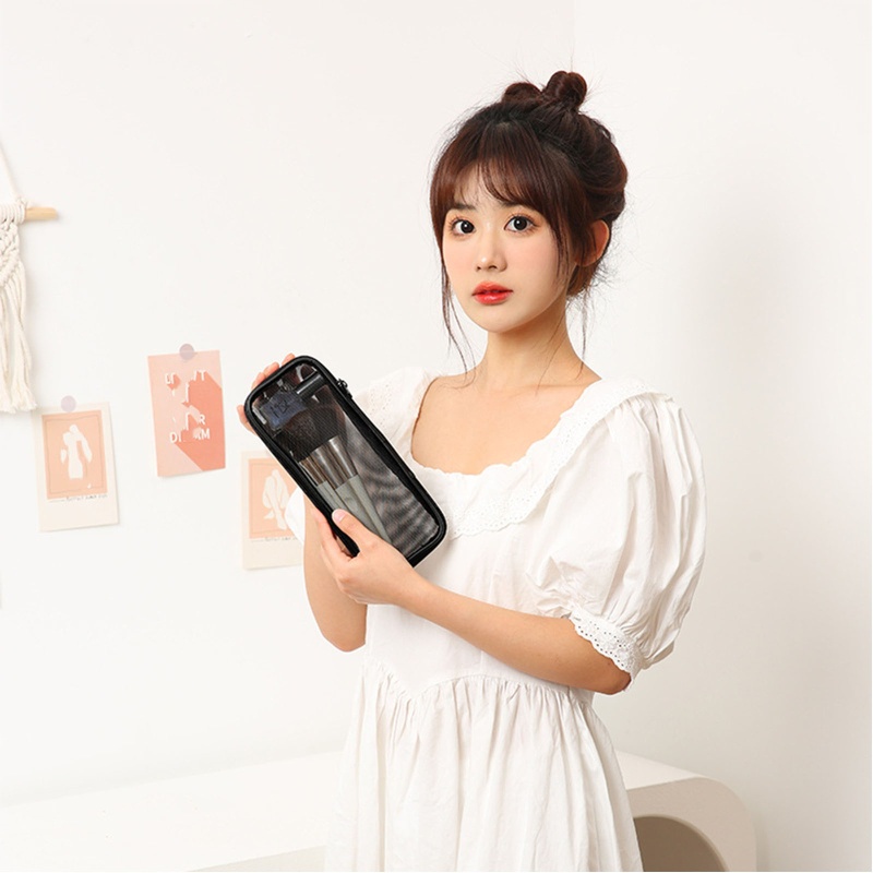 Túi Lưới Đựng Đồ Trang Điểm Có Khóa Kéo Tiện Dụng Khi Đi Du Lịch