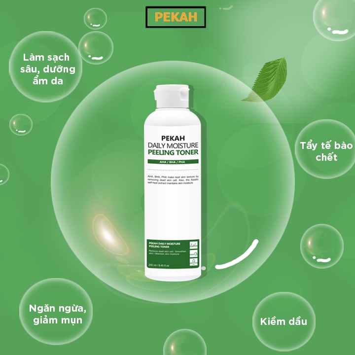 Ảnh Nước hoa hồng PEKAH cải thiện da mụn thu nhỏ lỗ chân lông PEKAH Daily Moisture Peeling Toner 250ml 3