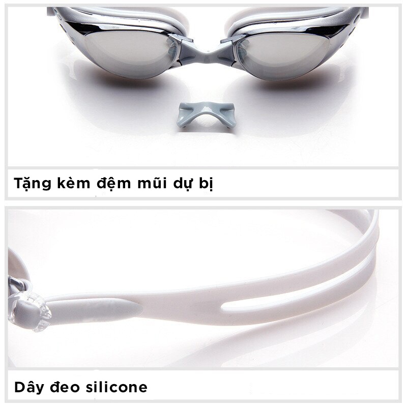 Mô tả Kính Bơi Tặng Kèm BỊt Tai Bịt Mũi Kính Bơi Chuyên Nghiệp Chống Sương Chống UV Dây Đeo Êm Ái Cleacco DL603 Boro Sport - 4