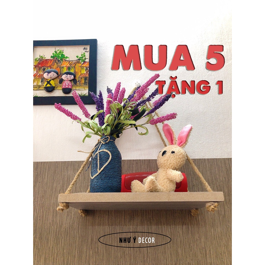 dây thừng trang trí gói quà, dây gai decor lọ hoa, dây sơ dừa trang trí treo ảnh, treo kệ nghệ thuật