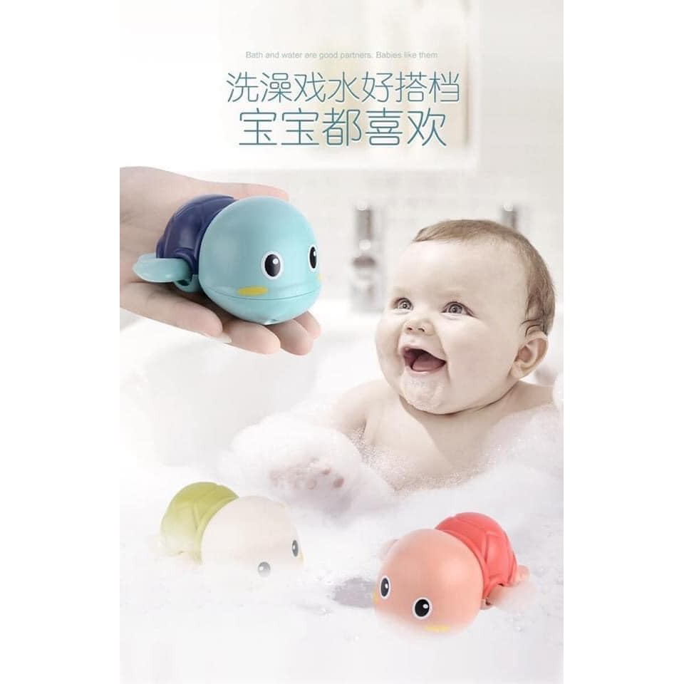 Đồ chơi rùa con vặn dây cót thả chậu tắm vui nhộn