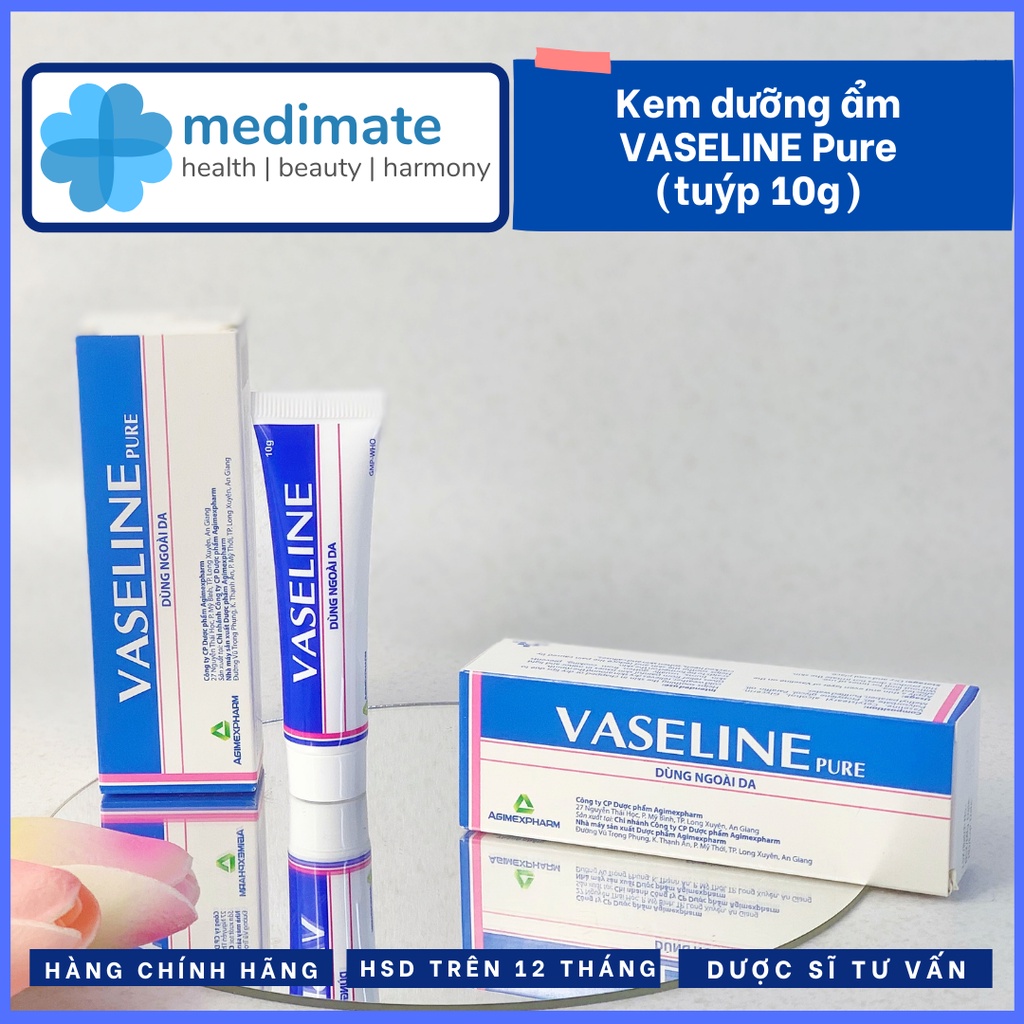 Kem Dưỡng ẩm VASELINE Pure Agimexpharm (tuýp 10g) | Shopee Việt Nam