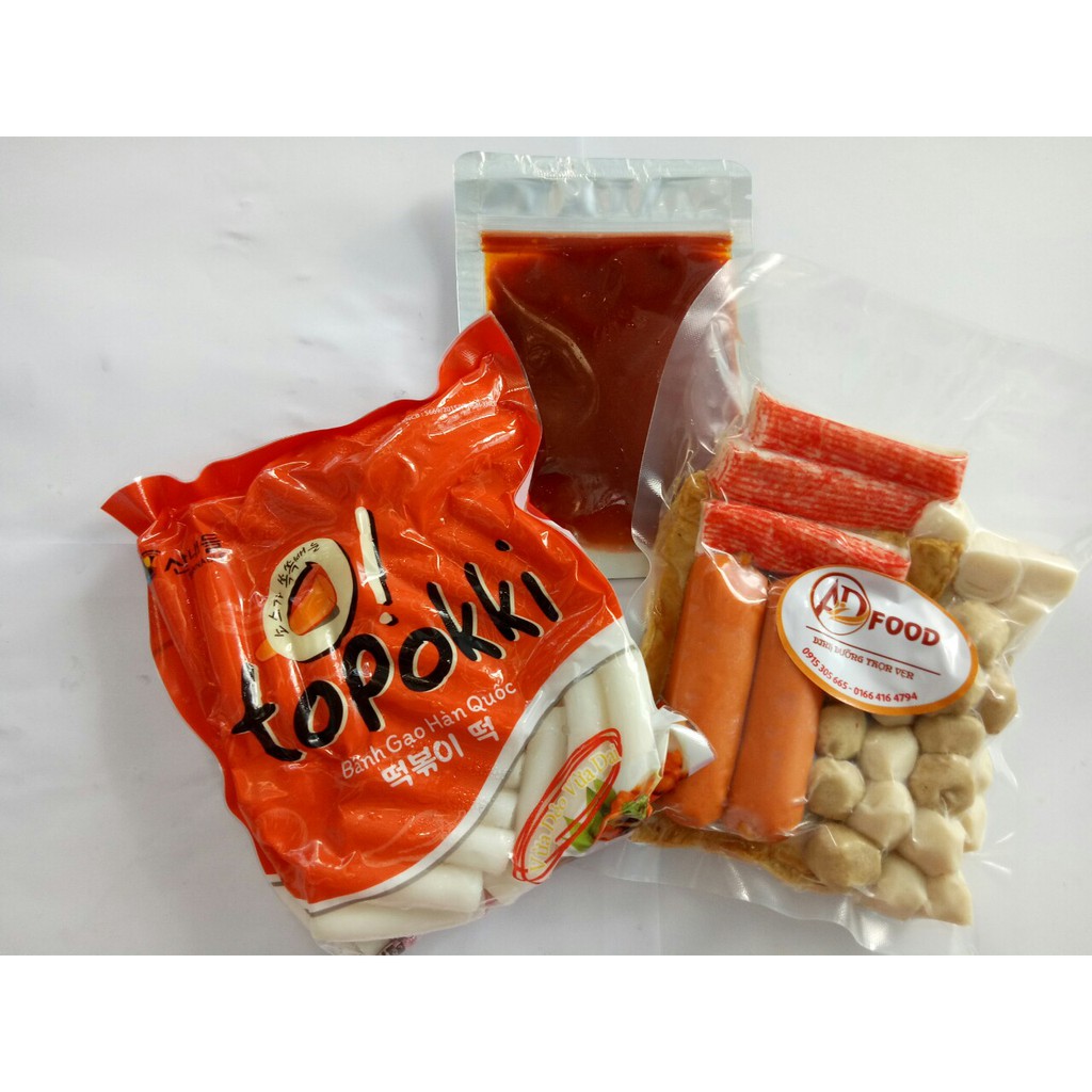 bánh gạo+sốt+đồ nấu lẫu tokbokki