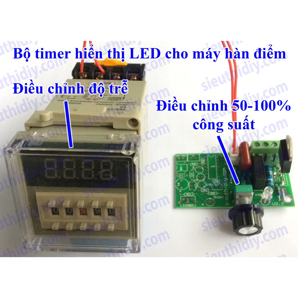 Mạch timer hiển thị LED có chỉnh công suất cho máy hàn điểm, hàn chập ...