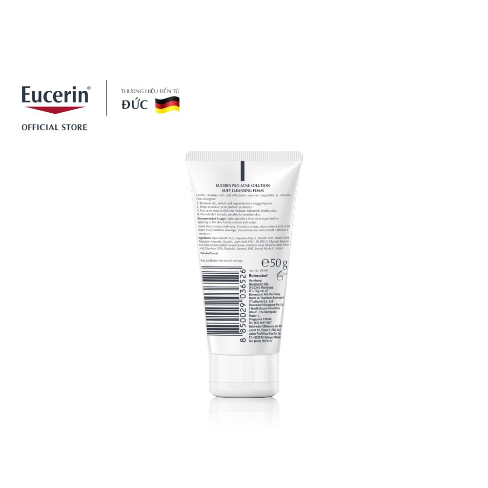 Ảnh Sữa rửa mặt dạng bọt sạch sâu cho da nhờn Eucerin Pro Acne Cleansing Foam 50g 4