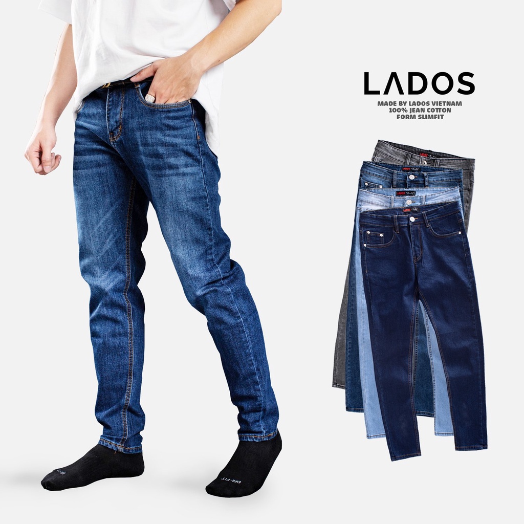 Quần jean nam basic cao cấp LADOS - 4035 với form dáng vừa chuẩn - Hàng cao cấp chất vải đẹp