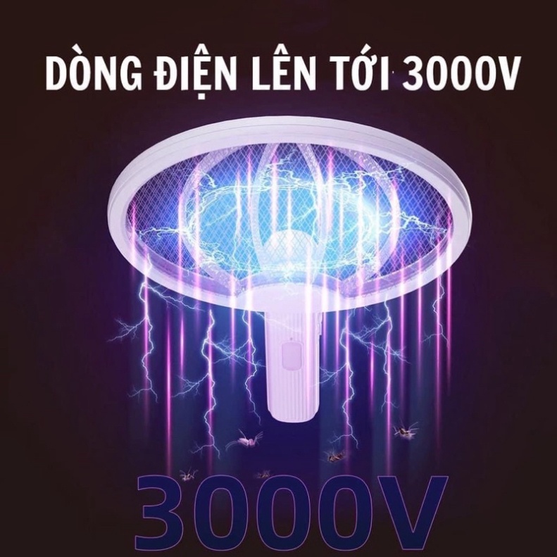 Vợt Muỗi Thông Minh Gấp Gọn 🍒GIADUNGBANBUONTANTHANH🍒 Vợt Bắt Muỗi Kiêm ĐènTự Động Ban Đêm Gấp Gọn 2 Trong 1