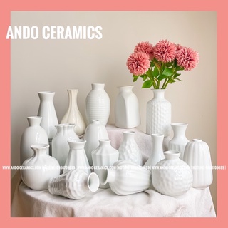 15+ Mẫu Lọ Hoa Mini - Bình Hoa Sứ Trắng hàng decor cắm hoa Bát Tràng