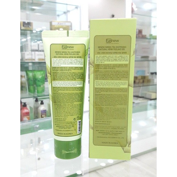 Ảnh Hàng Chính Hãng- Kem Tẩy Da Chết Trà Xanh  Sạch Mụn Trắng Da BENEW GREEN TEA PEELING GEL Cao Cấp Hàn Quốc- 120ml 2