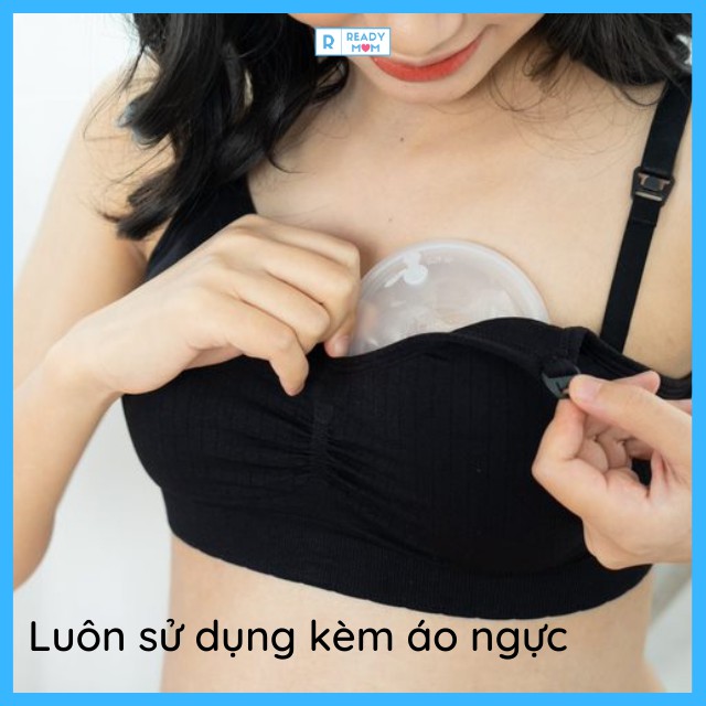 Hộp 2 Phễu Hứng Sữa Silicon CÓ NÚT ĐẬY | Chất Liệu An Toàn| Dành Cho Mẹ Nuôi Con Bú| CMBear Trung Quốc