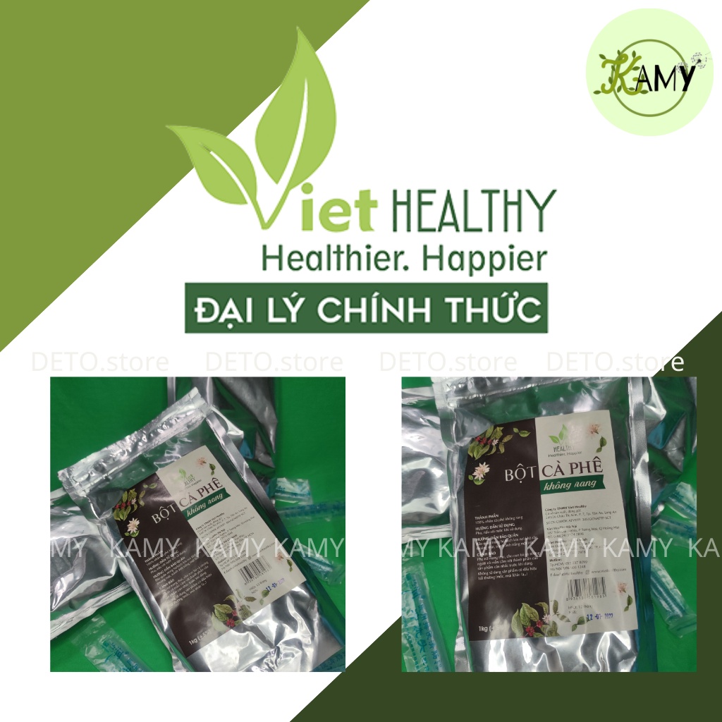 Cà phê VIETHEALTHY không rang thải độc đại tràng enema túi 1kg (Gerson)