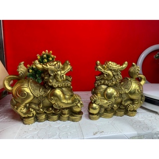 Cặp Tỳ Hưu Như Ý Cỡ Lớn Cao 20cm bằng đồng vật phẩm phong thuỷ Trang trí trưng bày ban thờ thần tài Quà tặng