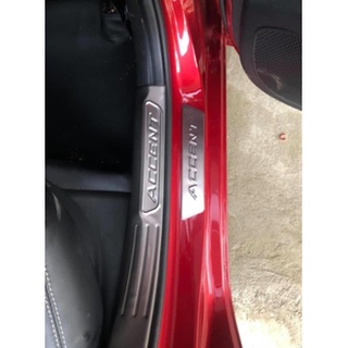 Ốp bậc cửa, nẹp bước chân trong, ngoài xe Hyundai Accent 2018 - 2021, 2022, 2023, inox cao cấp, sáng bóng