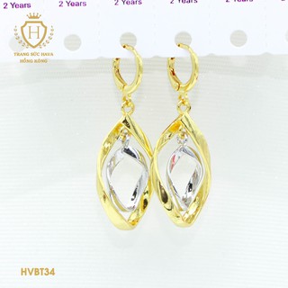 Bông Tai, Khuyên Tai Nữ Dáng Dài Xi Mạ Vàng Non Cao Cấp - Trang Sức Hava Hong Kong - HVBT03