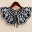 Woke Nữ Jacquard Thêu Hoa Giả Cổ Áo Giả Thanh Lịch Vintage Phối Ren Ruy Băng Khăn Choàng Lớn Trang Trí Vòng Cổ Sho
