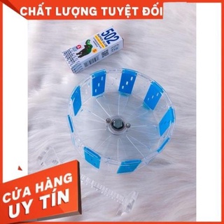 Wheel êm silent  cho hamster, sóc nhỏ 14cm siêu êm, xanh + trong suốt