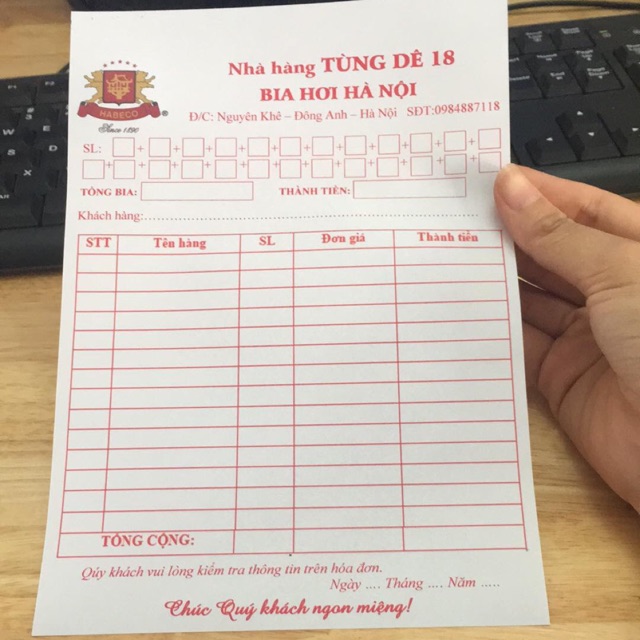 Hoá Đơn Bán Bia 2 Liên | Shopee Việt Nam