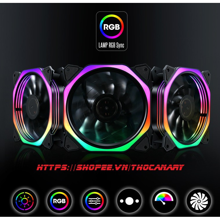 Fan Coolmoon Led RGB V8 | Shopee Việt Nam