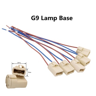 20cm G9 Loại Ổ Cắm Điện Đèn LED Đế Bóng Đèn 250V 2A Gốm Giá Đỡ Dây Cáp Kết Nối Cho G9 Đèn LED Chì Halogen F @ V2N