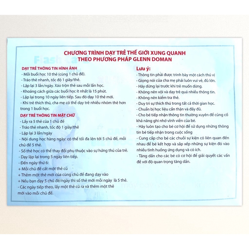 Thẻ Flashcard A5 khổ 15x20cm Bộ 100 thẻ học thông minh 14 chủ để song ngữ dày đẹp dạy bé theo phương pháp Glenn Doman
