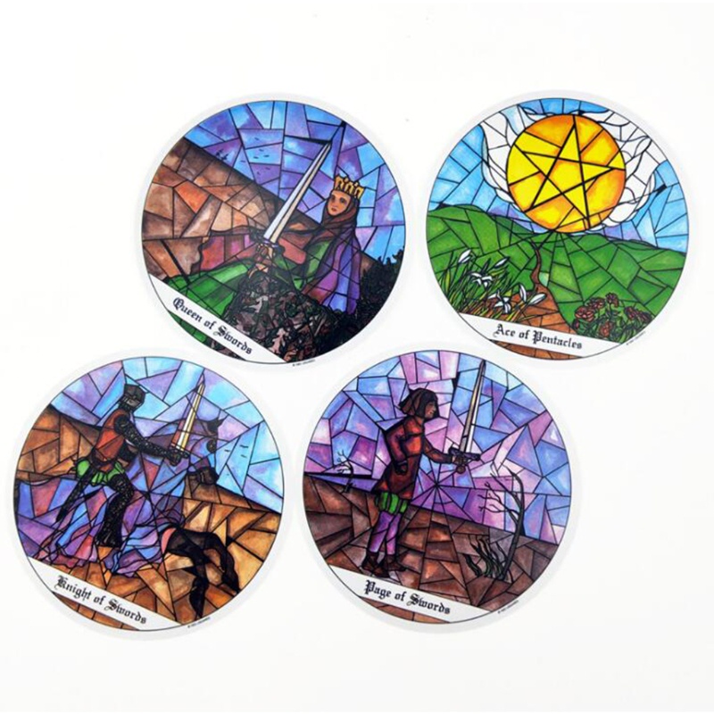 Bộ 78 lá bài tarot tròn in họa tiết monastery cổ điển
