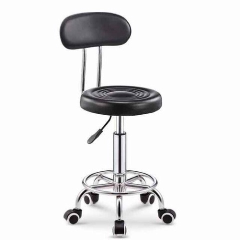 Ghế tròn xoay spa nệm da cao cấp có bánh xe – Ghế kỹ thuật viên salon, nail, spa điều chỉnh độ cao