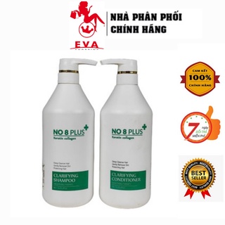 Bộ Dầu Gội Xả No8 Plus Keratin Collagen Phục Hồi Tóc,Kích Thích Mọc Tóc, Suôn Mềm Mượt Tóc 1000ml X 2
