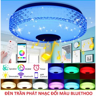 Đèn Ốp Trần Âm Nhạc 3D Bluetooth Thông Minh 2in1 Thời Trang Hiện Đại Đơn Giản