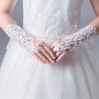 Găng Tay Công Chúa Ren Kim Cương Tiệc Cưới Nữ Ngọc Trai Giả Ren Găng Tay Cô Dâu Ngón Cô Dâu Váy Cô Dâu Găng Tay Trẻ Em Quà Tặng Sinh Nhật