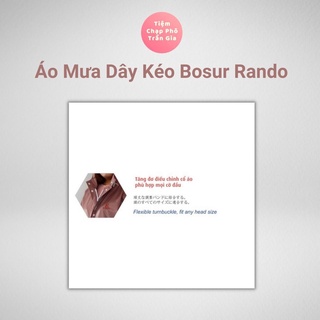 Áo Mưa Bít Dây Kéo BOSUR GIÁ SỈ, RANDO, Nhựa Cao Cấp Không Thấm Nước, Thời Trang Dành Cho 1 Người