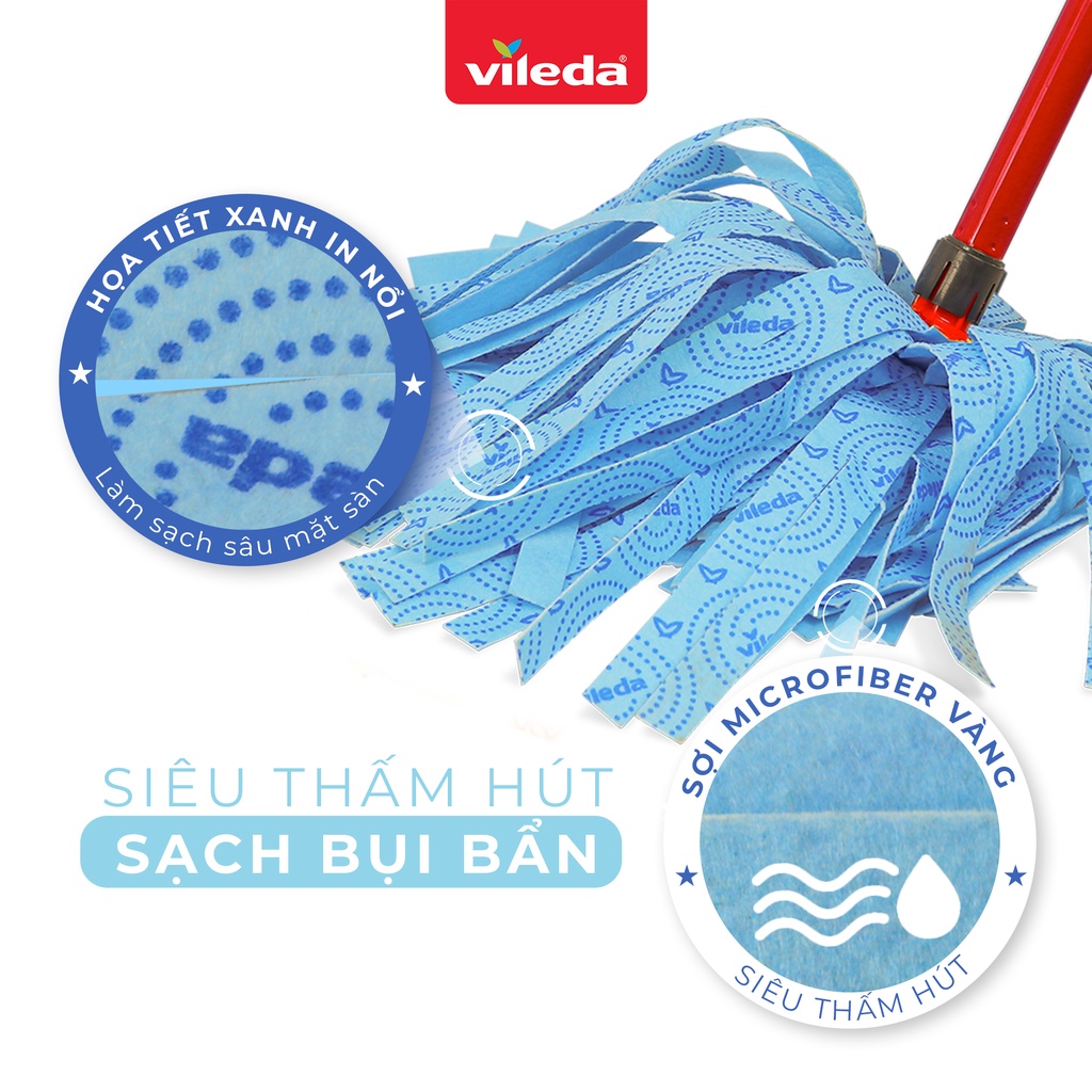 Ảnh Cây lau nhà đa năng VILEDA Wetmop vải sợi microfibre, siêu thấm dùng cho mọi loại sàn 3