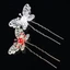 6 trâm cài tóc chữ U hình bướm đính đá thanh lịch cho cô dâu kích thước 4x3cm