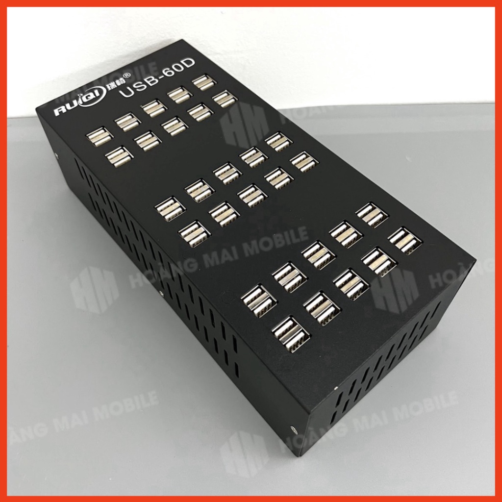 Ổ cắm sạc USB 60 cổng RUIQI 60D 300W sạc đồng thời nhiều điện thoại, máy test, thiết bị USB