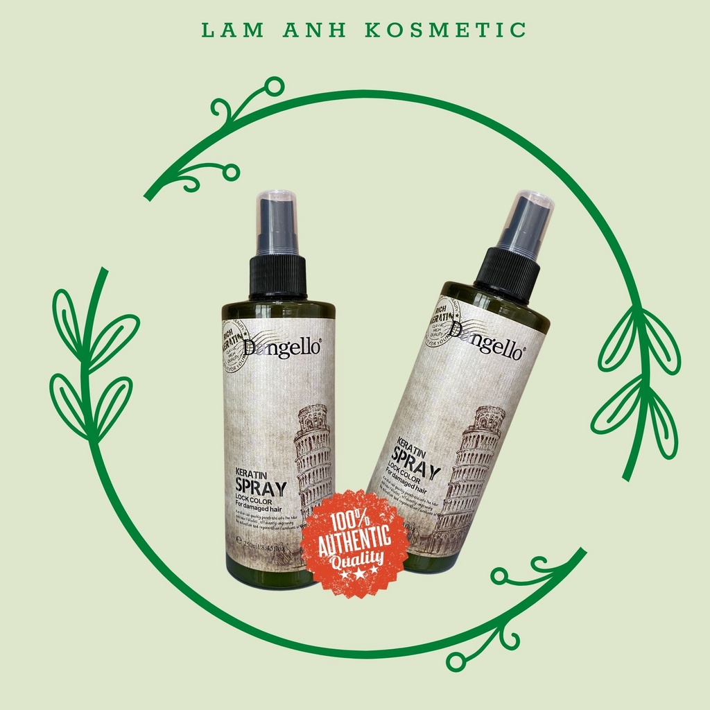 Xịt dưỡng tóc D'angello Keratin Spray chai 250ml gỡ rối hỗ trợ dưỡng ẩm giảm rụng tóc
