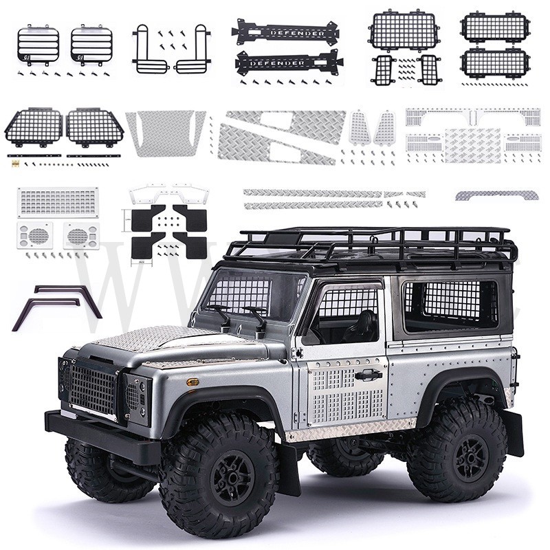 Protection D’armure Métal Pour MN D90 D91 D99S MN99 1/12 – Accessoire Tuning Argent – Renfort Chassis
