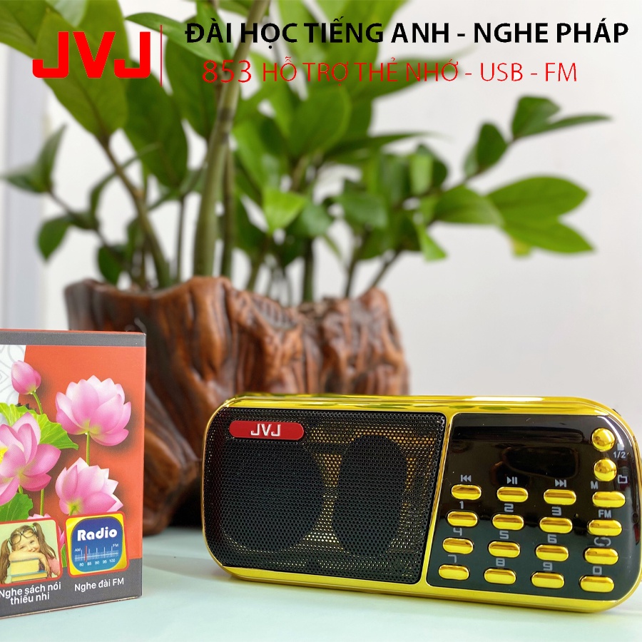 Ảnh Loa đài JVJ J-853 3 pin siêu khỏe,đài FM,hỗ trợ thẻ nhớ, USB, học tiếng anh,nghe pháp 2