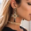 GODD Thanh Lịch Cho Cross Boho Nữ Nữ Cho Kim Cương Giả Tòn Ten Thả Cho Tai Kim Cương Giả