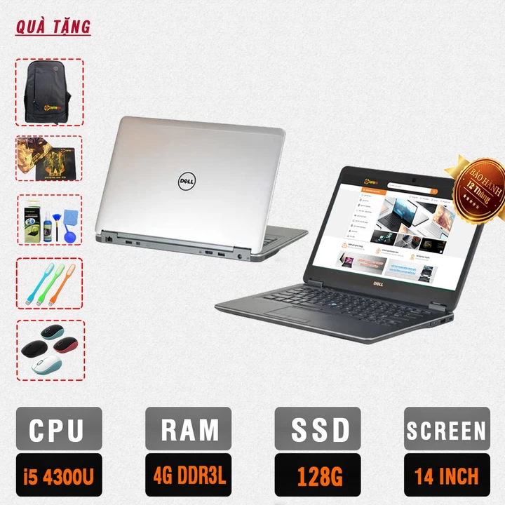 Laptop cũ Dell Latitude E7440 - SSD 128G - Máy mỏng nhẹ