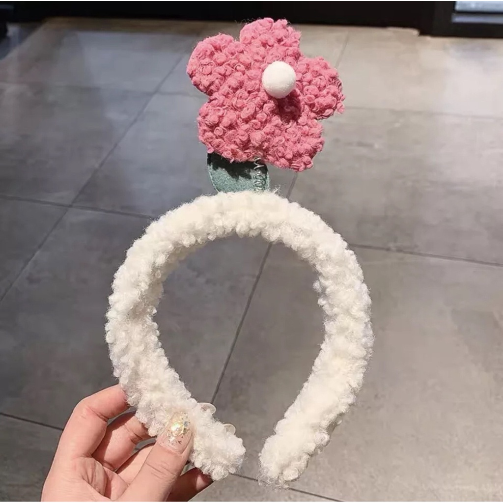 Bờm tóc cute Hàn Quốc hình bông hoa lò xo dễ thương