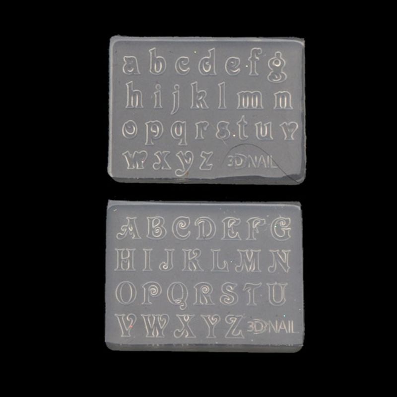 Wellb 2 Cái 3 Mm Kích Thước Nhỏ Số Chữ Cái Khuôn Mặt Dây Chuyền Nhựa Khuôn Silicon Nhựa Tin Nhắn Làm Đồ Trang Sức Làm