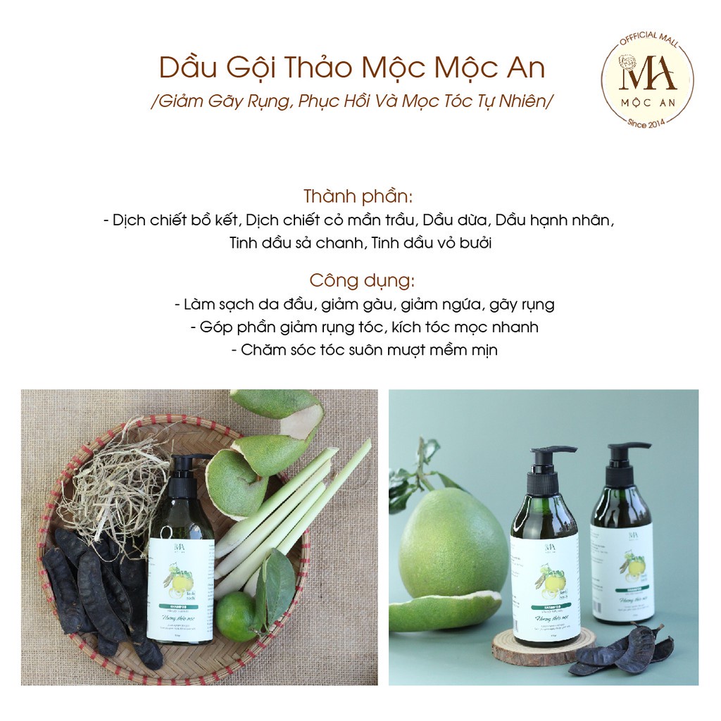 Mô tả Bộ Dầu Gội Xả Thảo Mộc Mộc An Giảm Gãy Rụng, Nuôi Dưỡng Mái Tóc Chắc Khoẻ - 4